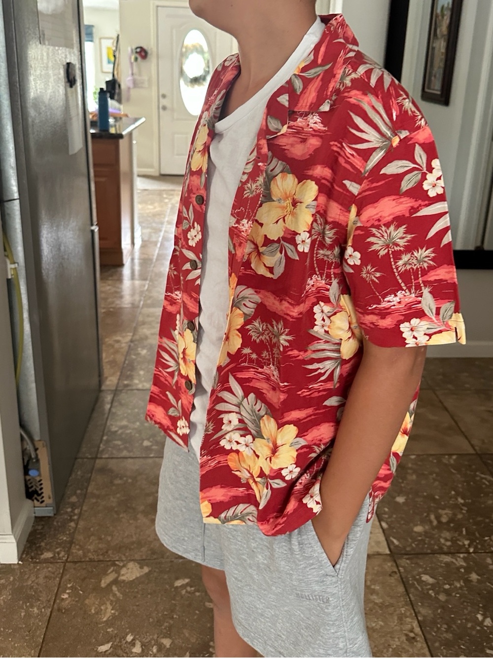 Polo by Ralph Lauren Red Floral Hawaiian Button-Down Shirt